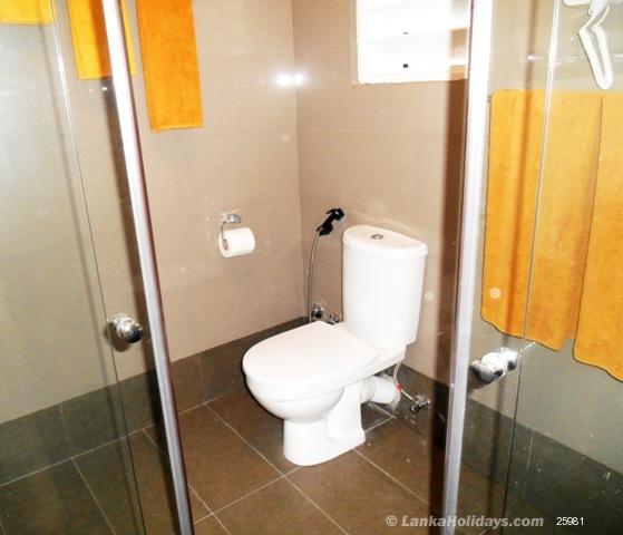 Barhroom with hot water & hair dryer